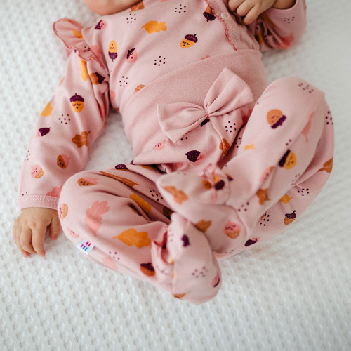 Fluffy Tails semicuna para bebé Eevi- rosa, algodón con lazo