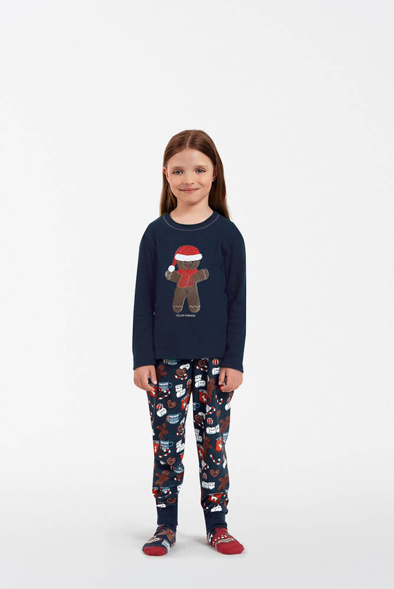 Pijama para niños Makala Italian Fashion - azul marino/estampado