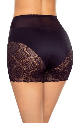 Eldar Vida negro - braga moldeadora, talle alto, piernas de encaje, microfibra