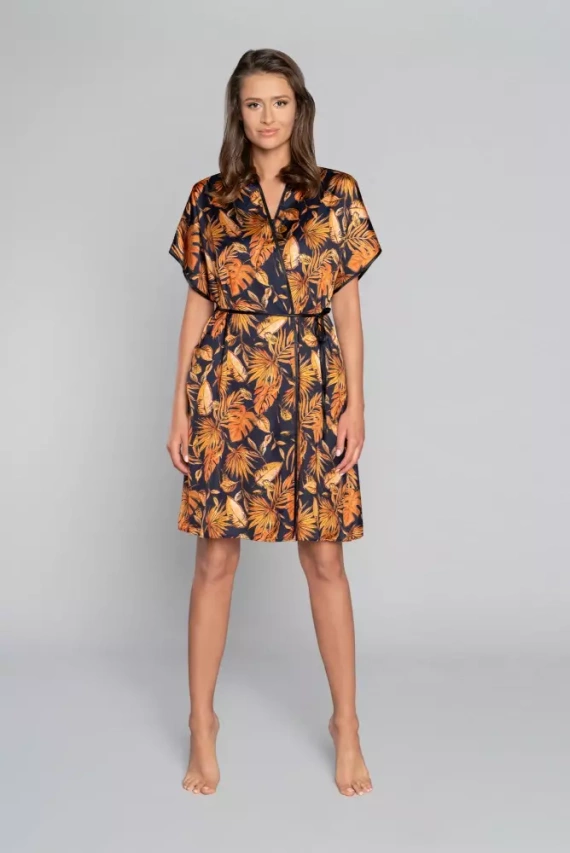 Albornoz de señora Monstera Fashion- estampado italiano