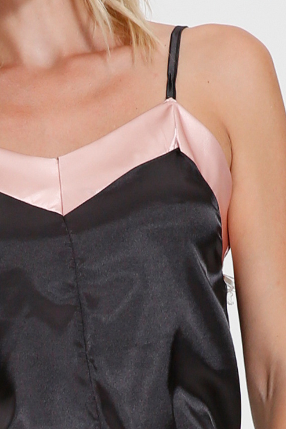 D492 Pijama corto de satén para mujer Exes - top y short