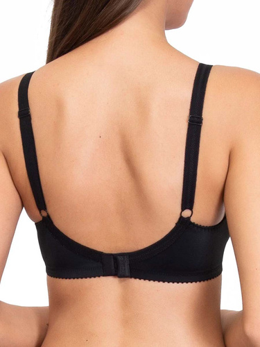 Donna 1962 Sujetador suave de microfibra con aros, algodón, negro