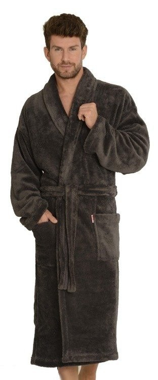 811 Albornoz de felpa para hombre De Lafense - gris