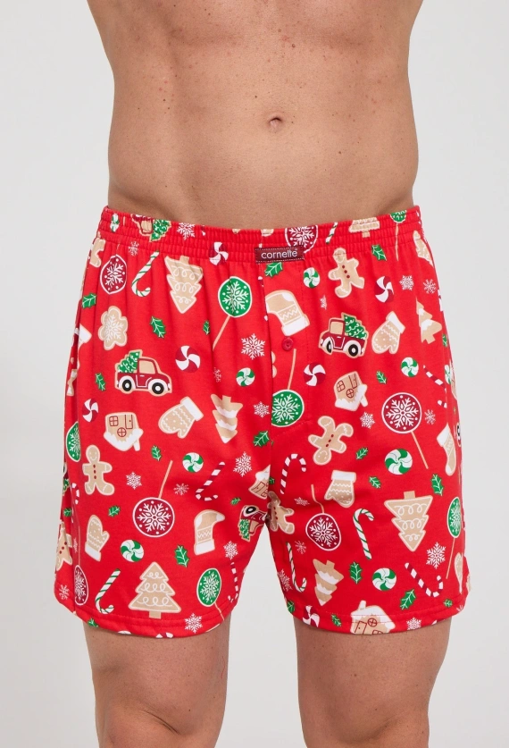 Bóxer para hombre Cornette Candy 3 Christmas 016/28 sueltos de algodón navideños
