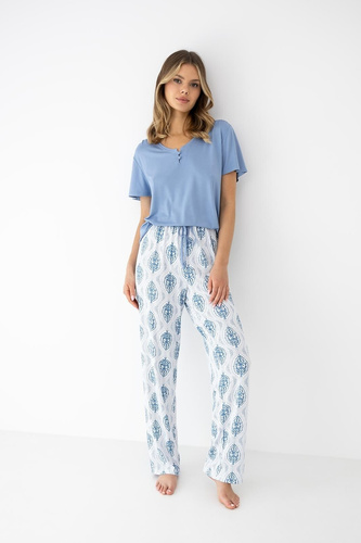 Sensis Gracelyn pijama mujer viscosa blanco-azul