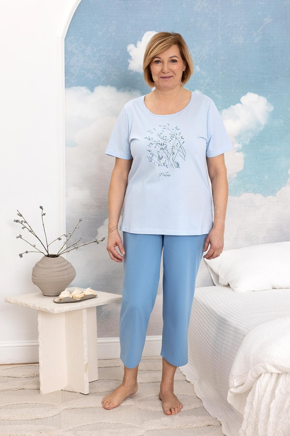 Pijama mujer Regina 4009 algodón pantalón 7/8 cómoda manga corta