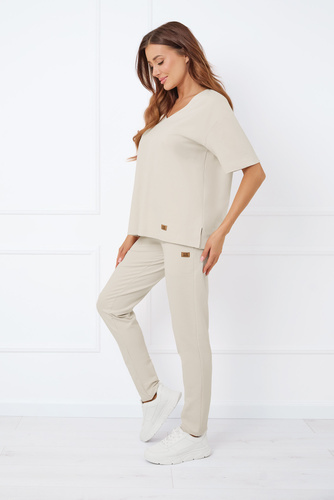 Caro Blusa manga corta Moda Italiana - beige