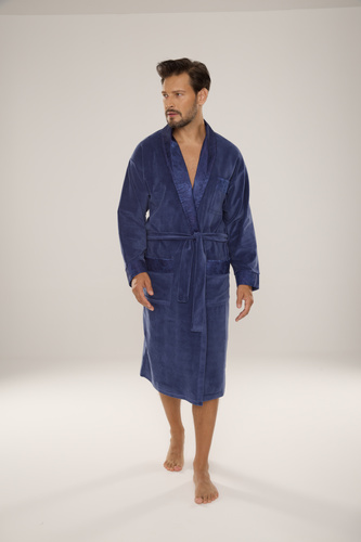 868 Noble albornoz de terciopelo para hombre De Lafense- elegante, suave, de primera calidad, vaquero