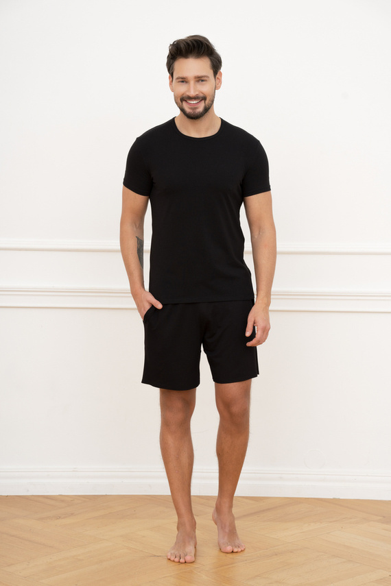 Ikar Camiseta manga corta Hombre Moda Italiana - negro