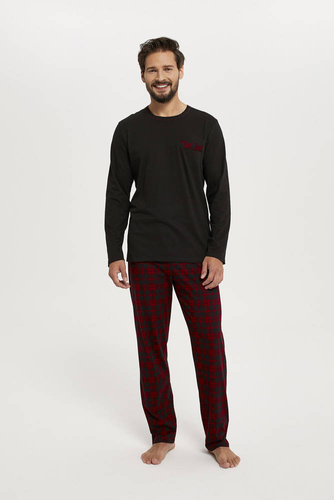 Pijama de hombre Zeman Italian Fashion - negro/estampado