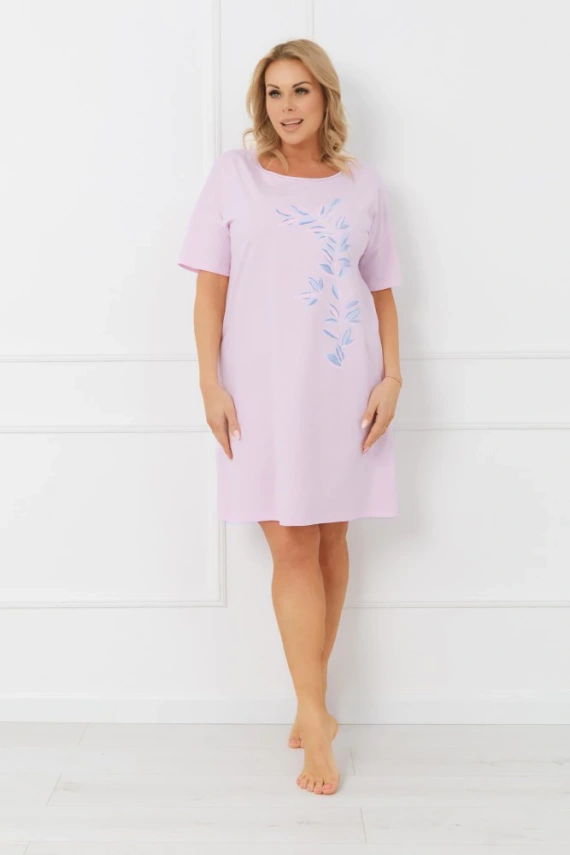 Camisón de señora ERULA Moda Italiana algodón jersey manga corta - rosa