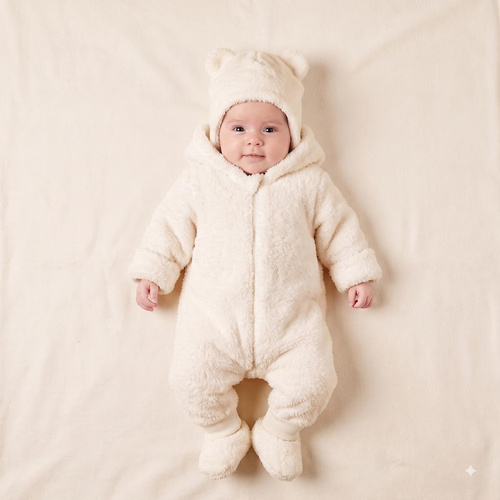 226269 Nicol HANIA Mono de peluche + botines para bebé conjunto crema