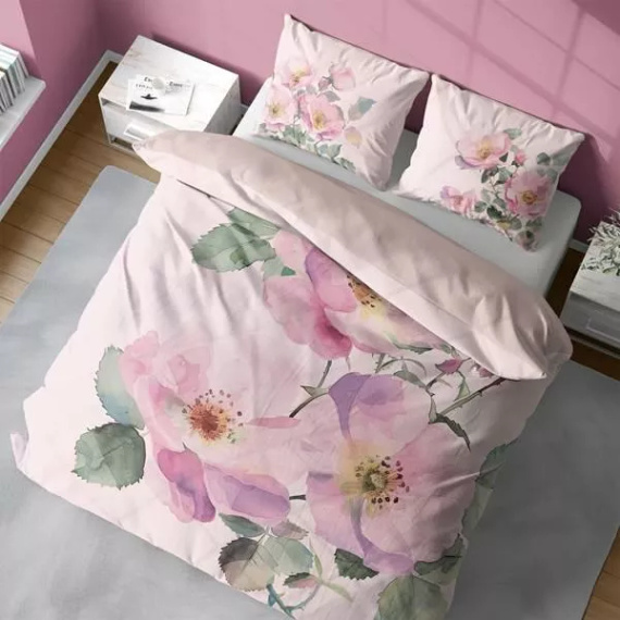 5426 A Ropa de cama de microfibra 3D en rosas silvestres pastel - Detexpol
