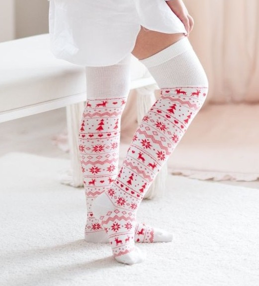 1177.001 Calcetines de Navidad para niños Milena - algodón suave, crudo