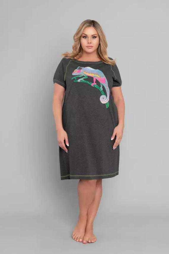 Volta camisón manga corta Moda Italiana - melange oscuro/verde