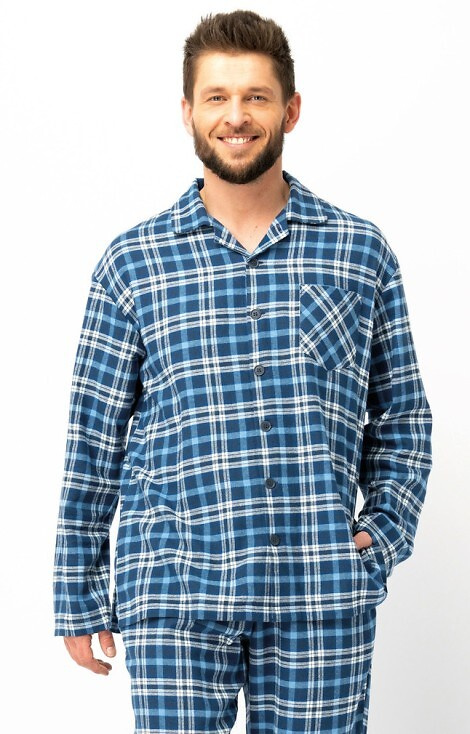 MNS 492 Key jeans pijama de hombre - franela a cuadros, algodón