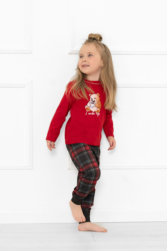 Rusoli pijama para niños Italian Fashion rojo - algodón, largo, estampado navideño