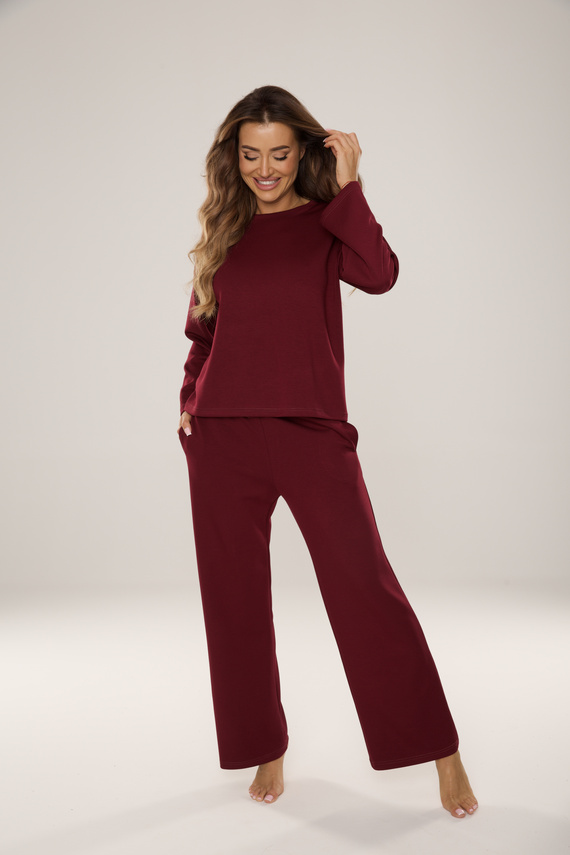 886 Butter Chándal para mujer de De Lafense - homewear en punto 'butter', burdeos