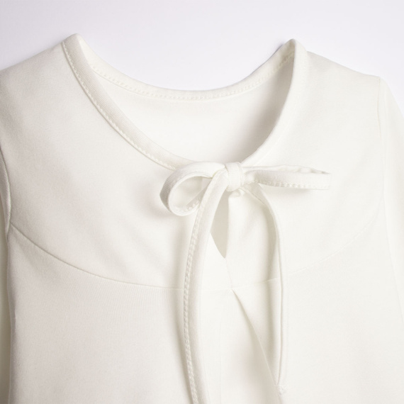 Blusa niña Nicol 221139 algodón manga larga elegante blanca cómoda
