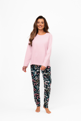 Pijama de algodón para mujer Marisal - manga larga, pantalón largo Moda Italiana