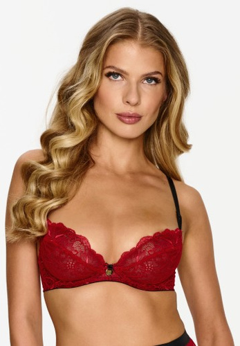 2634 Sujetador con aros de encaje Lupoline - rojo