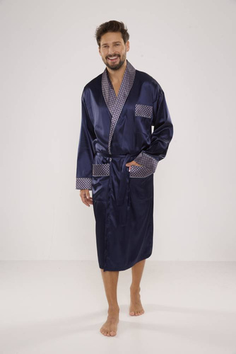 940 Albornoz de satén para hombre Forex - azul marino