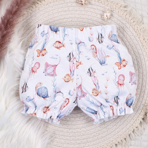 ABN-5489 Pantalón corto para bebé de algodón orgánico Underwater World Nine, para niña