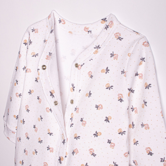 220032 Pijama enterizo para bebé Nicol 100% algodón manga larga con estampado floral delicado
