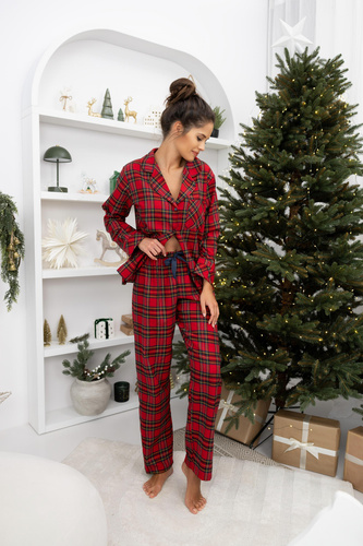 Dayana Sensis pijama de mujer - franela, largo, cuadros