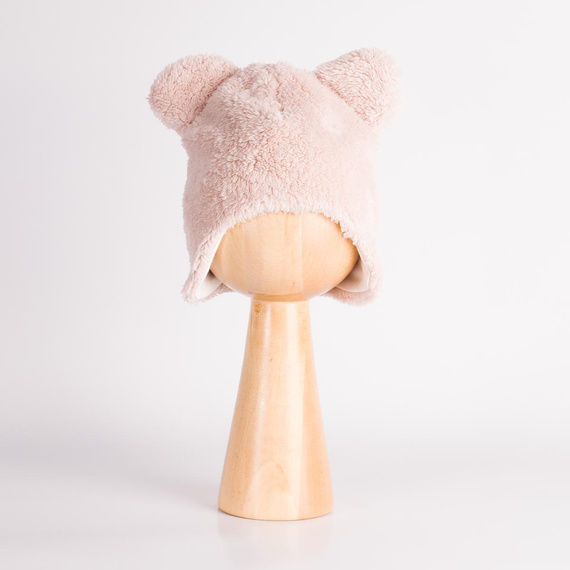 226266 Nicol HANIA Gorro para bebé oso rosa polvo cálido con orejeras