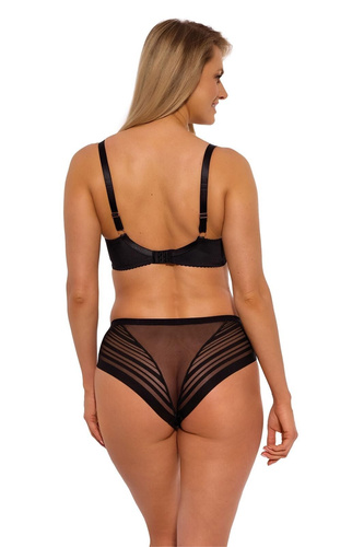 Gaia Alicia GFB 1397 Braguitas brasileñas negras de tul sin costuras con corte láser