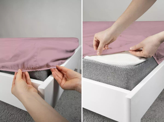 Sábana ajustable de microsatén Poly Detexpol lisa y práctica pastel pink