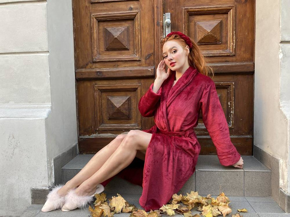 628 Albornoz largo de mujer Abigail Forex - granate