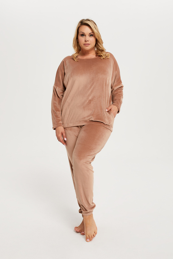 Conjunto largo Juga para mujer. manga, longitud. pantalón Italian Fashion - beige