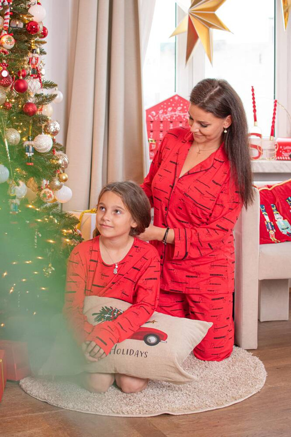718 Madeleine Cat Love Pijama de mujer Forex - rojo