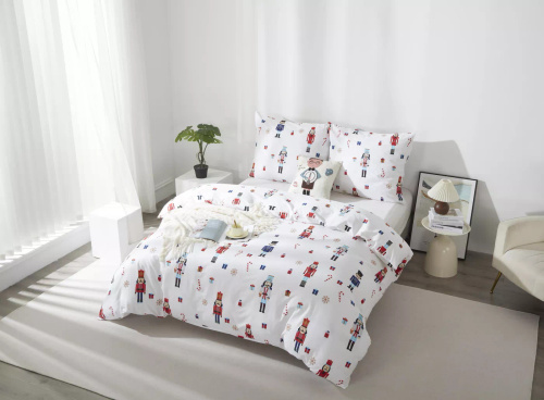 Xmass Navidad ropa de cama de satén de algodón Spod Igły i Nitki cascanueces - elegante y suave