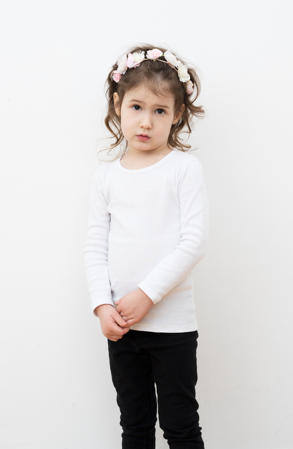 Camiseta Tosia para niña, manga larga Italian Fashion- blanca