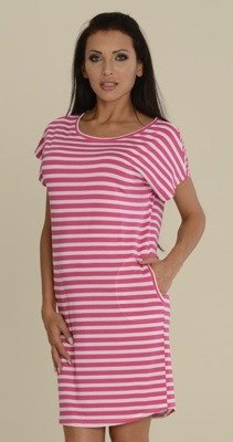 539 Camisón Jovite kr. manga - frambuesa+blanco