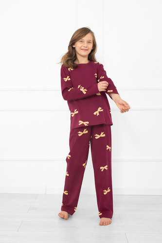 Kwadro Italian Fashion pijama de niña - algodón, manga larga, lazos