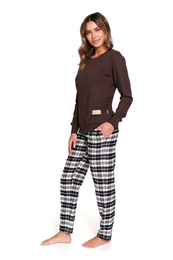 7333 Doctor Nap pijama de mujer - algodón y franela, pijama cálido brownie