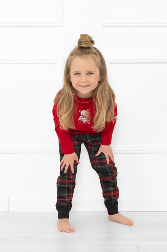 Rusoli pijama para niños Italian Fashion rojo - algodón, largo, estampado navideño