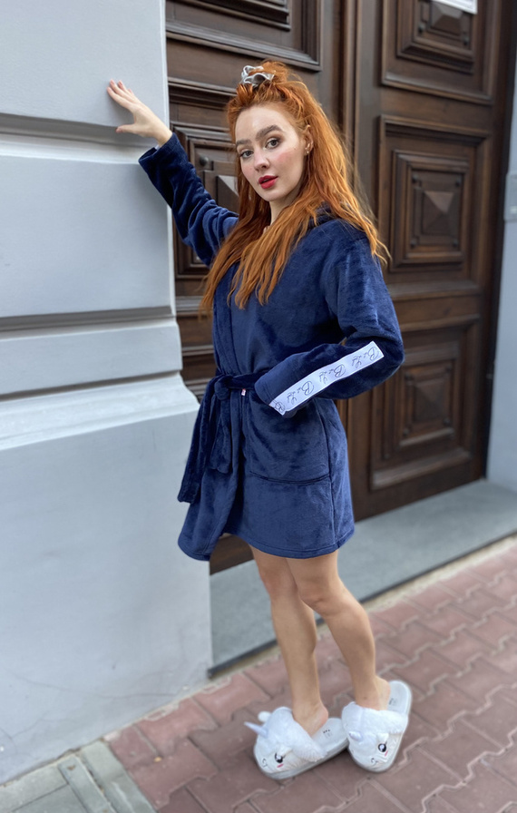 626 Abigail Bata corta de mujer Forex - azul marino