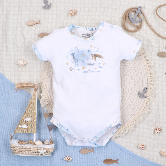 ABN-5448 Body de algodón orgánico Sea Of Joy de Nini - algodón orgánico, manga corta