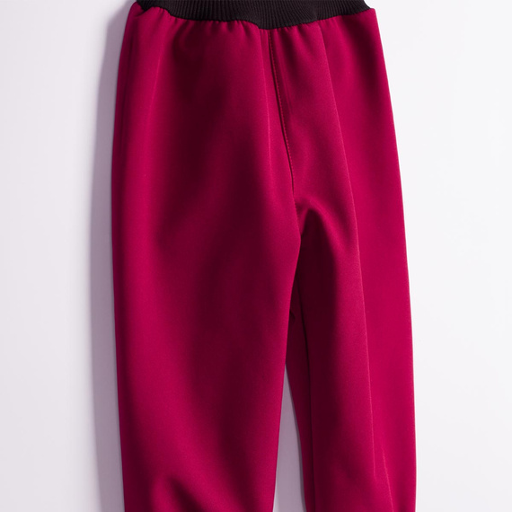 Nicol Pantalones 229051 softshell infantiles con forro polar, cintura alta y puños - burdeos