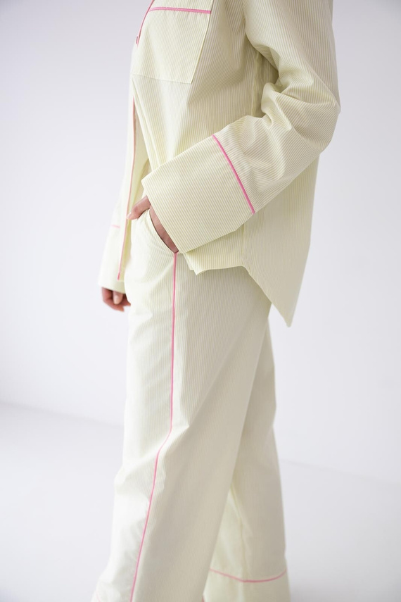 Pijama mujer Sensis Raven lima – algodón, camisa con botones y pantalón