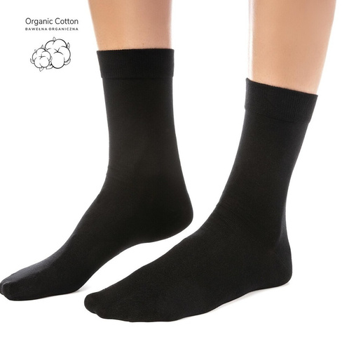 Steven art.211 calcetines de mujer de algodón orgánico sin costuras lisos - 011 negros
