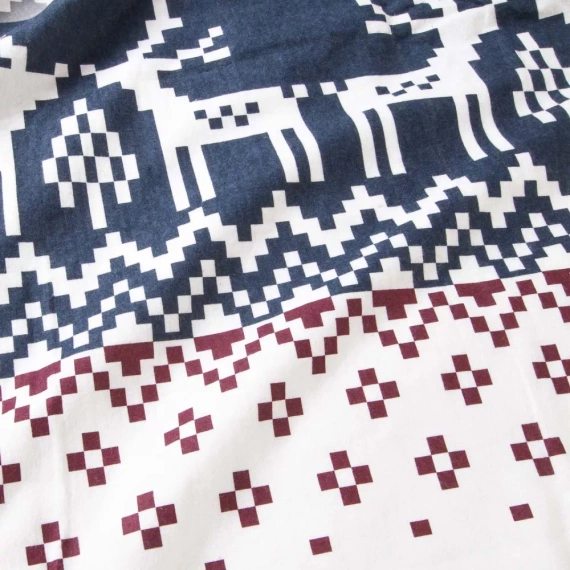 31515/1 Ropa de cama navideña de franela Flanelove Darymex granate azul marino- juego 100% algodón, cálido y suave
