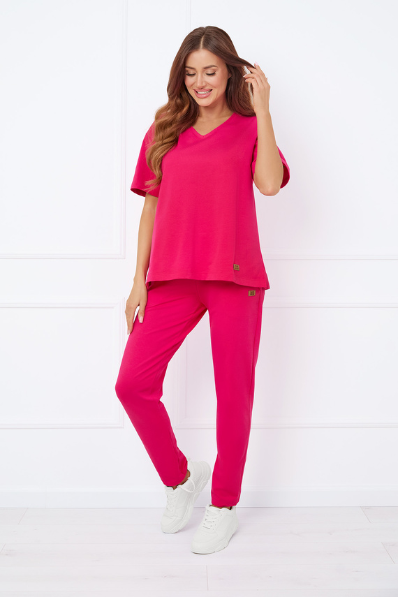 Caro Blusa manga corta Moda Italiana - fucsia