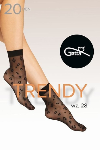 Calcetines Patrón de moda.28 20 den Gatta nero-motted, non-pressure welt