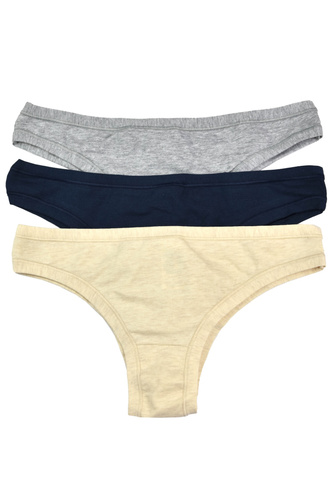 GD139-1H100 Pack de 3 braguitas brasileñas Cotonella - algodón, ajuste sensual, comodidad diaria